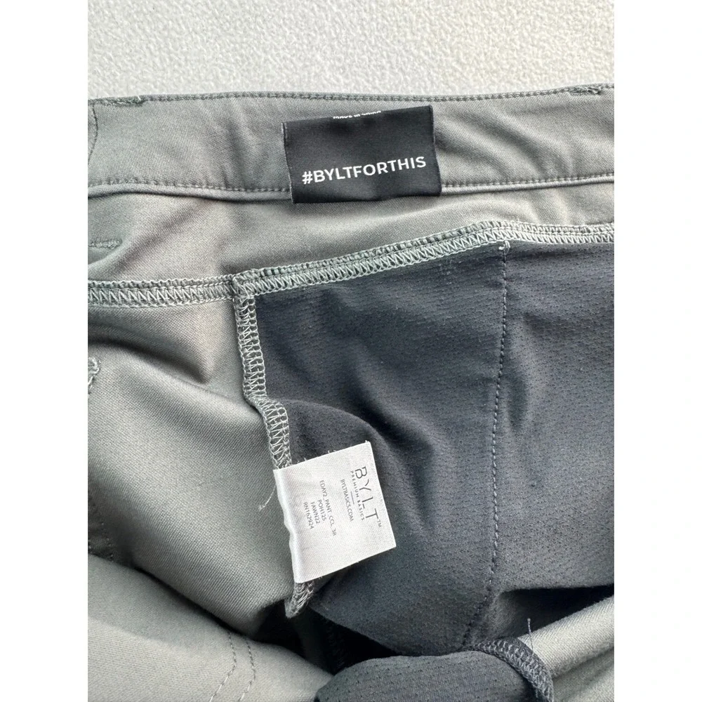 BYLT Men's Everyday‎ Pant 2.0 Slim Fit Grey Premium Basics Size 38X30.5